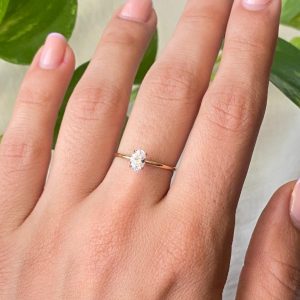 انگشتر طلا سولیتر تک نگین بیضی 511054 - اتمام موجودی