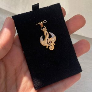 پلاک طلا کلید سل و بال فرشته سه بعدی 145207