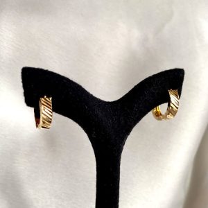 گوشواره طلا حلقه ای امگا تراشدار - اتمام موجودی