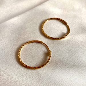 گوشواره طلا حلقه ای تراشدار 121581 - اتمام موجودی