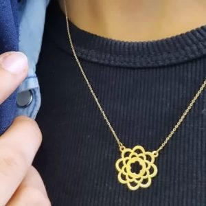 گردنبند طلا متصل گل 180845