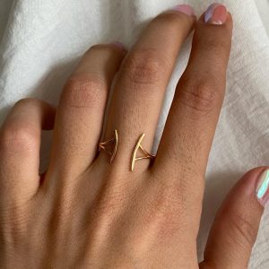 انگشتر مینیمال دو خط قابل سایز 111027