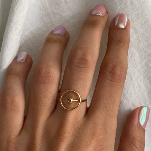 انگشتر طلا مینیمال گوی و دایره 111161 - اتمام موجودی