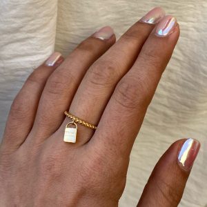 انگشتر طلا مینیمال آویز دار قفل تیفانی 511035