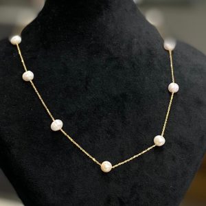 گردنبند طلا با مروارید پرورشی 40 سانت 181738