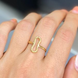 انگشتر طلا مینیمال بیضی 111212 - اتمام موجودی