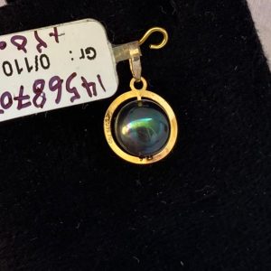 پلاک طلا و سنگ گوی مروارید مشکی 145687