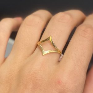 انگشتر طلا مینیمال لوزی 111079