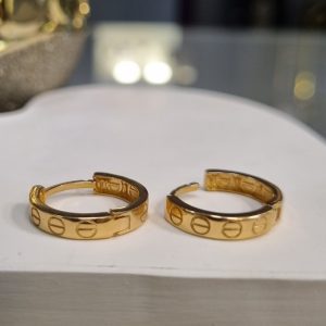 گوشواره طلا لاو کارتیر حلقه ای 121447