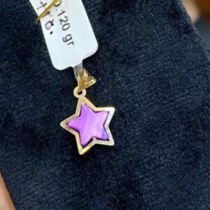 پلاک طلا ستاره با سنگ بنفش 145623 - اتمام موجودی