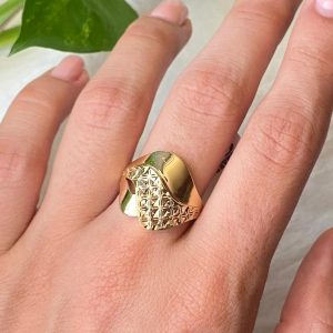 انگشتر طلا پیچ تراش دار و براق 511046