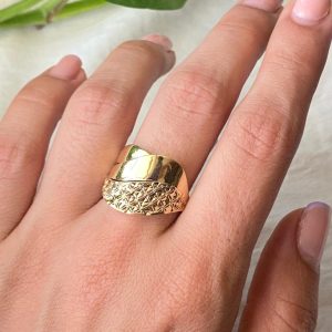 انگشتر طلا پیچ تراش دار و براق 511047 - اتمام موجودی