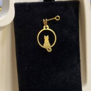 پلاک آویز طلا گربه و حلقه 145731 - اتمام موجودی