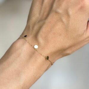 دستبند طلا پولکی آویز دار 331348 - اتمام موجودی