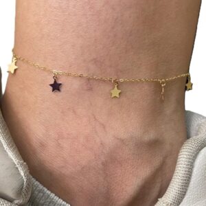 پابند و دستبند طلا آویز دار ستاره 370378 - اتمام موجودی