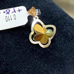 پلاک طلا سواروسکی پروانه هفت رنگ و نباتی 145589 - اتمام موجودی