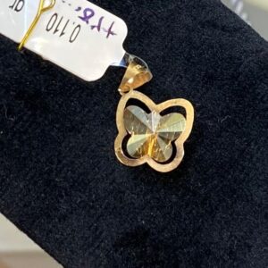 پلاک طلا سواروسکی پروانه نباتی 145591