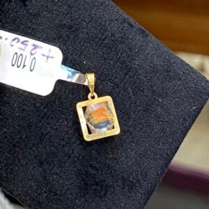 پلاک طلا سواروسکی مکعب نباتی 145593