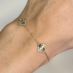 دستبند طلا ونکلیف پنج گل 331407