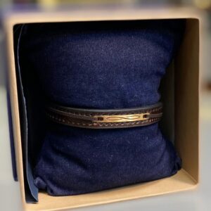 دستبند طلا بی نهایت چرم قهوه ای 340823 - اتمام موجودی