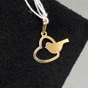 پلاک طلا قلب و پرنده 145927 - اتمام موجودی