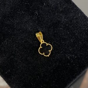 پلاک آویز طلا ونکلیف و سنگ مشکی 146290