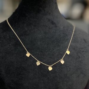 گردنبند طلا گل پولکی قلب 182031